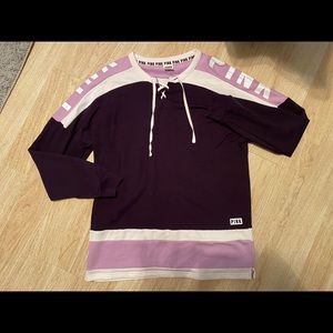 Lace up VS Pink Sweater